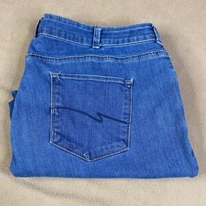 Lee Modern Series Curvy Fit Women's‎ Blue Denim Capris Jeans Size 22W Short EUC